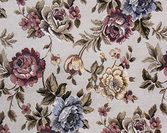 Floral Brocade Jacquard Fabric: Heavy Woven Upholstery, 54" Wide
