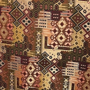 Aztec Kilim Jacquard Fabric: Arizona Ikat Upholstery Material