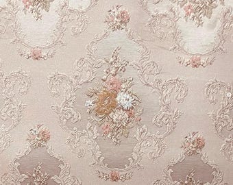 Woven Jacquard Damask Fabric Victorian Floral Upholstery, Drapery, Craft 54" Wide