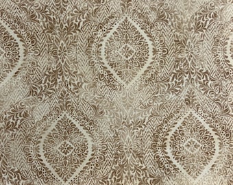 Tissu d'ameublement velours treillis médaillon marron par mètre - canapé, draperie, chaise, travaux manuels, 54" de large