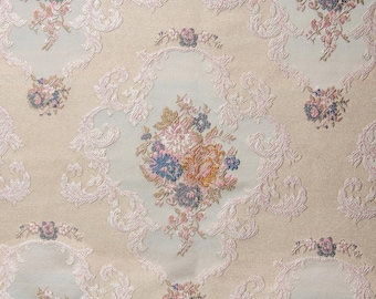 Woven Jacquard Damask Fabric Victorian Floral Upholstery, Drapery, Craft 54" Wide