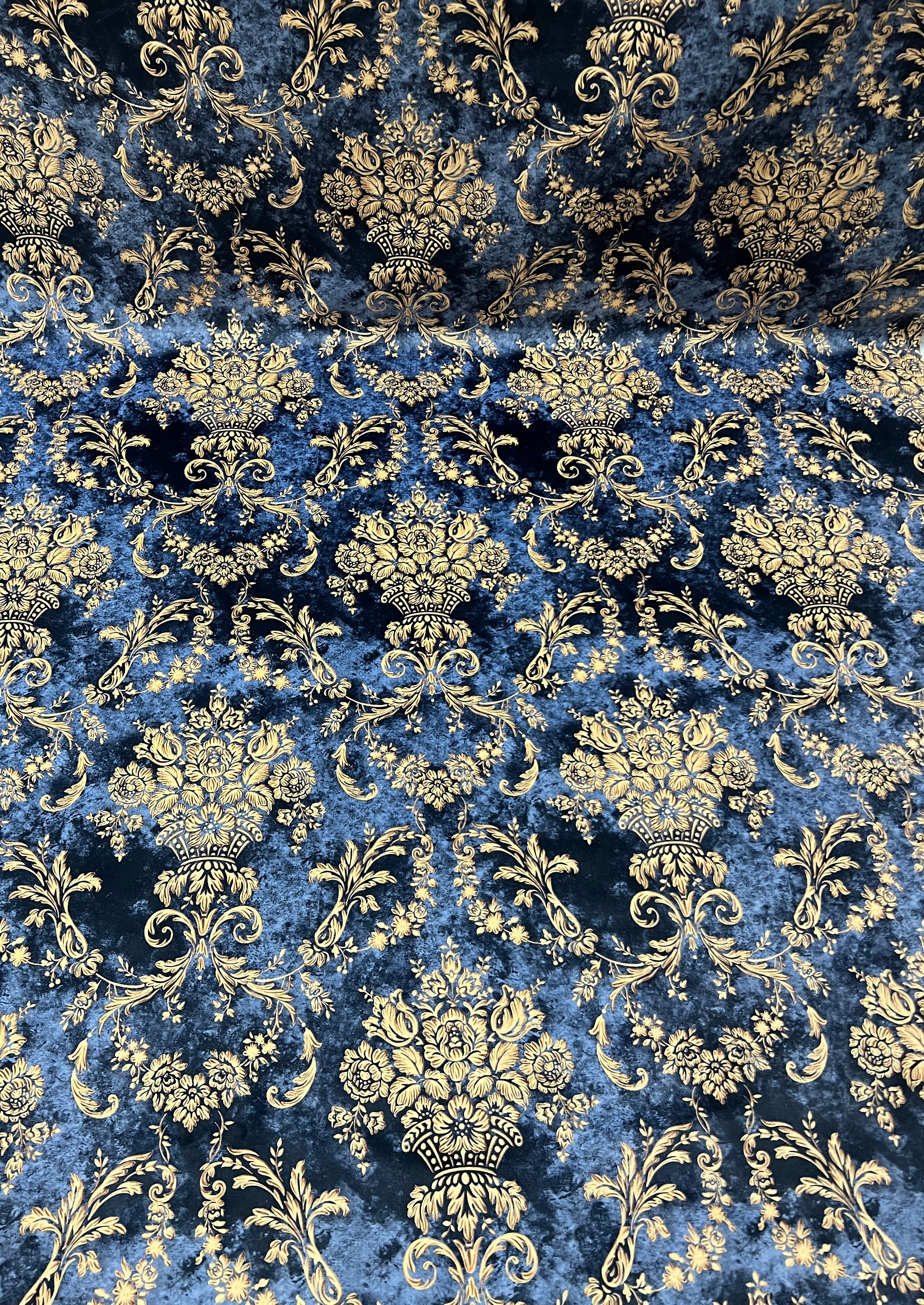 Royal Blue Damask Velvet Fabric: Upholstery & Curtains - by the Yard - Etsy
