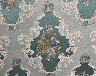 Woven Jacquard Damask Fabric Victorian Floral Upholstery, Drapery, Craft 54" Wide