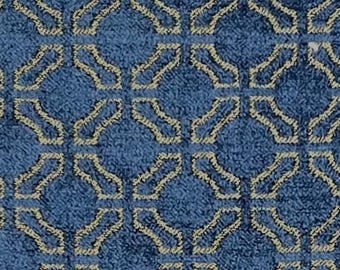 Blauwe geometrische chenille bekledingsstof, luxe jacquard, 54 inch breed