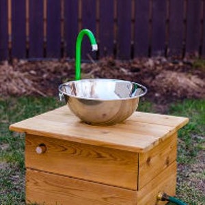 MUD SINK by Korevarie | Cedar Wood | Built in the Canada | Functional Kids Play Sink| Outdoor Sink
