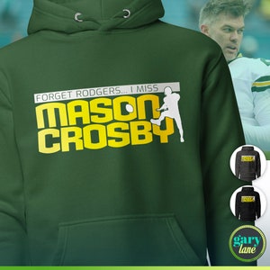 Mason Crosby Packers Kicker Hoodie Hooded Sweatshirt, Green Bay Football Fan, WI Wisconsin Sports Athlete, Field Goal Punter Lambeau Rodgers