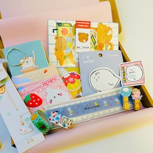 Kawaii stationery, letterbox gift box, Birthday Gift, Christmas Gift,  Anniversary’s Gift, Friend gift,  surprise gift, cute stickers