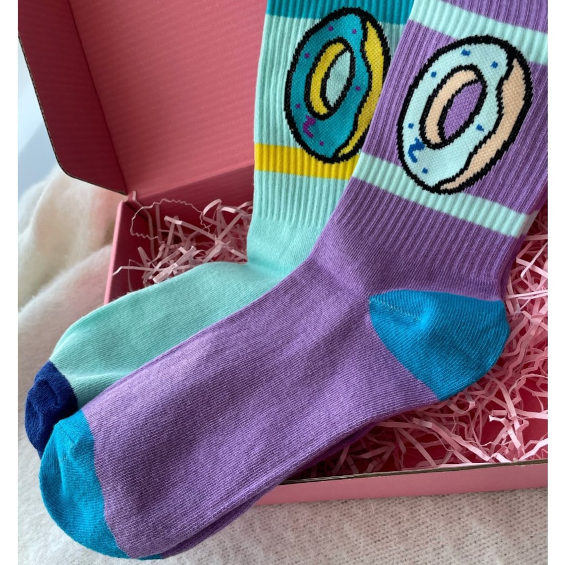 Cute Doughnut Novelty Socks A box of 2 pairs Etsy