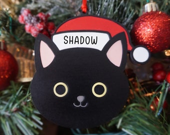 Black Cat Ornament | Personalized Christmas Ornament | Custom Cat Ornament | Cat Lover Gift