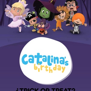 CLEO & CUQUIN HALLOWEEN | Personalisierte Geburtstagseinladung | Party Einladung | Digitale Einladung | Handy-Einladung