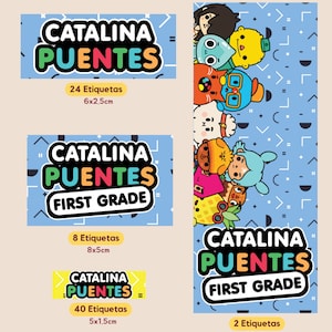 TOCA LIFE WORLD Toca Boca School Labels - Notebook Cover | Tags | Notebook Lining | Backpack / Lunch Tags | Printables
