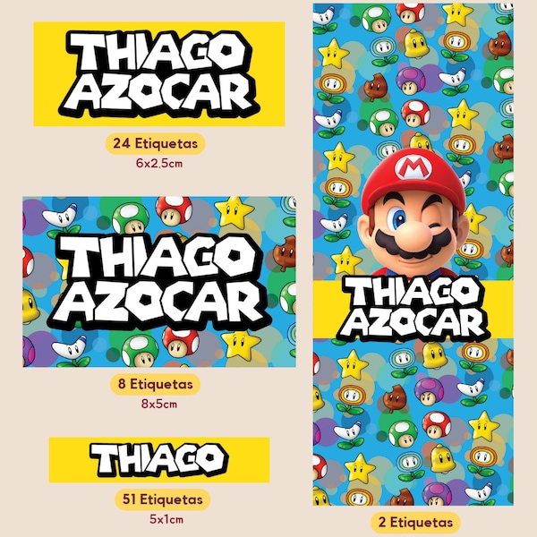 Notebook Labels Mario Bros Etsy notebook-labels-mario-bros-etsy