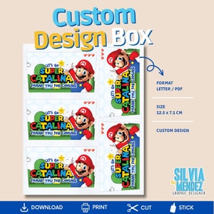 CUSTOM DESIGN BOXES | Mario Bros | parties | Birthday | Favor Box | Candy Box