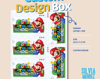 AANGEPASTE ONTWERP DOOSJES | Mario Bros | feesten | Verjaardag | Gunstdoos | Snoepdoos