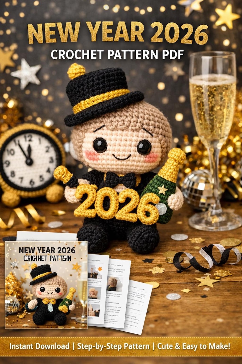 New Year 2026 Amigurumi Crochet Pattern PDF | Cute Countdown Doll ...