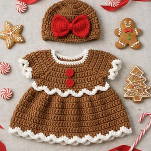 Gingerbread Crochet Dress for Baby