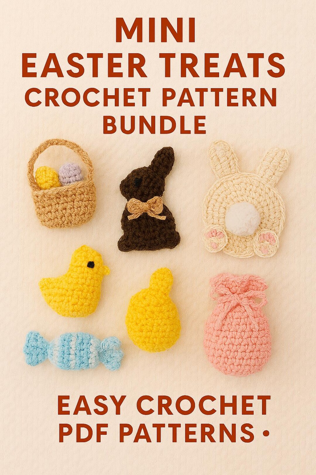 Mini Easter Treats Crochet Pattern Bundle • Amigurumi Basket, Bunny ...