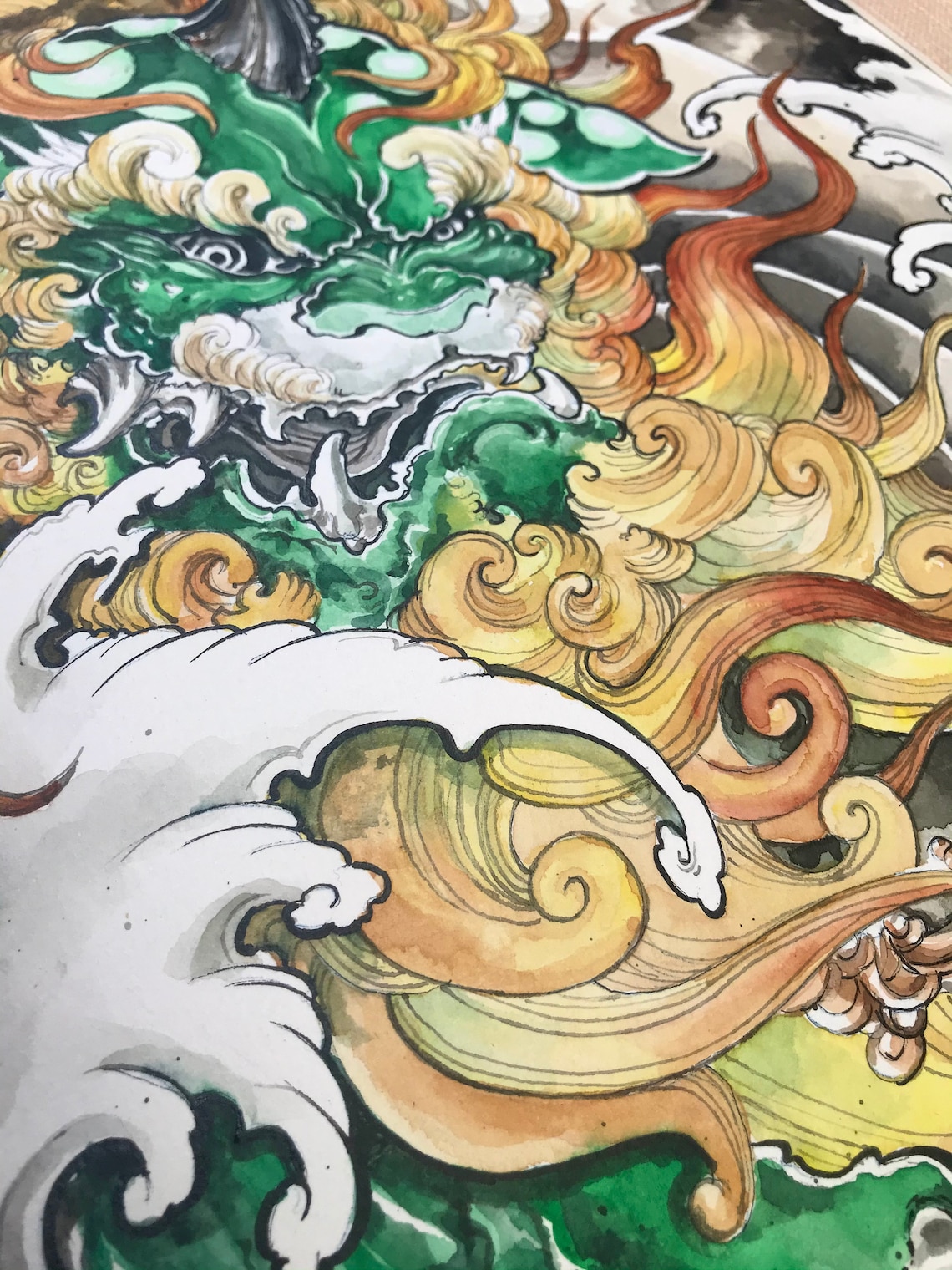 Foo Dog2 art Print Foo Dog art print Wall deco Art Print Etsy