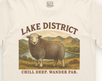 Lake Distrikt T-Shirt - Auswahl aus 6 Designs (Helvellyn, Scafell Pike, Windermere) - Premium Unisex Bio-Baumwolle