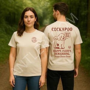 Cockapoo T-Shirt: Organic Cotton Unisex Tee, Classic Canine Back Print