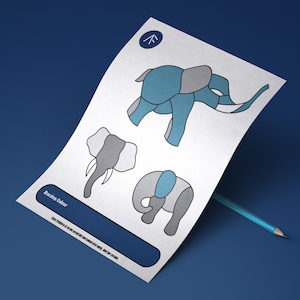 Stained Glass Elephant, Digital Template/ Pattern