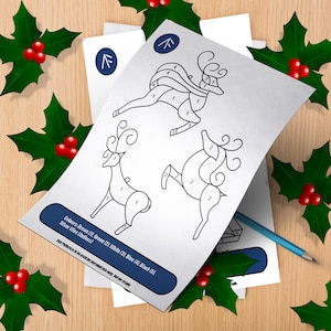 Stained Glass Christmas Reindeer, Digital Template/ Pattern