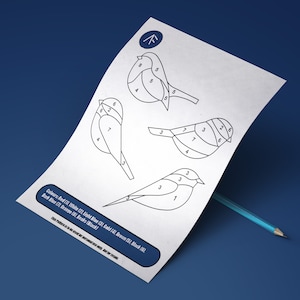 Gebrandschilderd glas Song Bird bundel 1, digitale sjabloon/patroon
