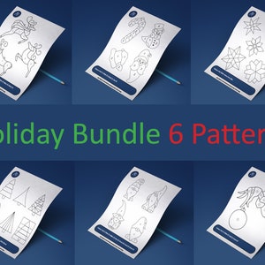 Stained Glass Holiday Bundle, Digital Template/ Pattern