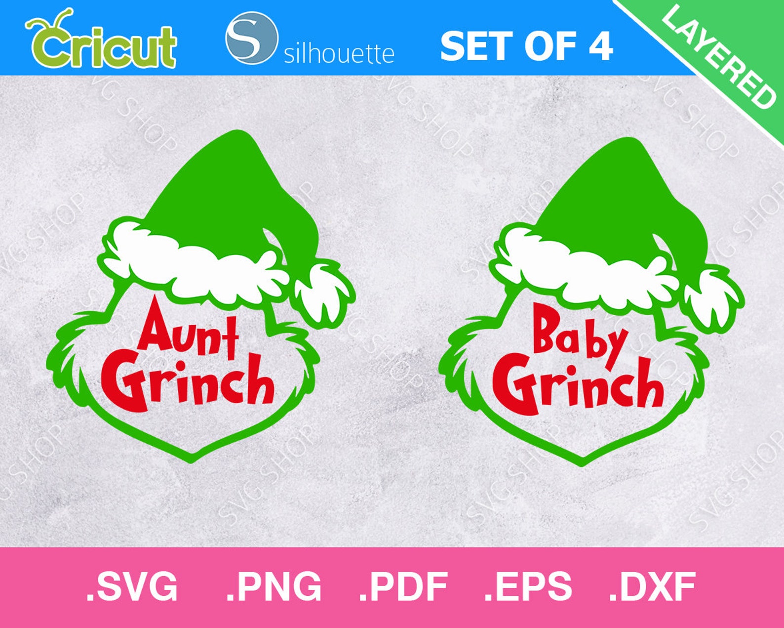 Download Aunt and Baby Grinch Cut Files Bad Santa SVG Grinch SVG | Etsy