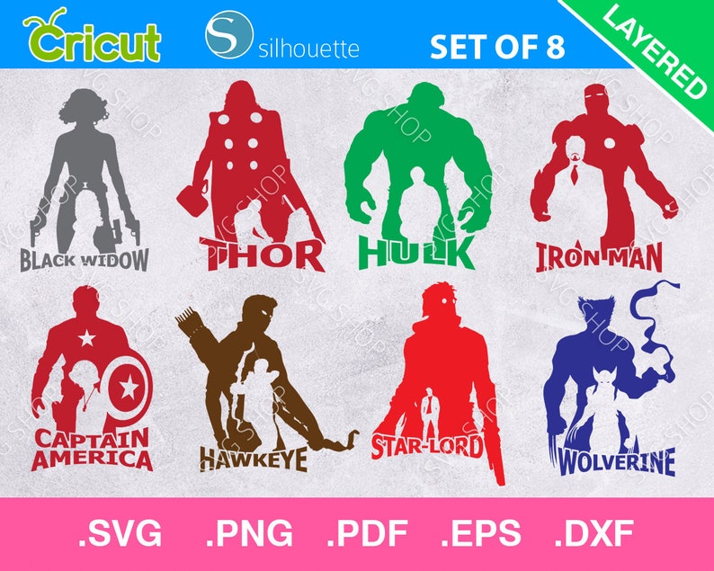 Download Super Hero 91 SVG Bundle Marvel and DC Super Hero Logo and ...