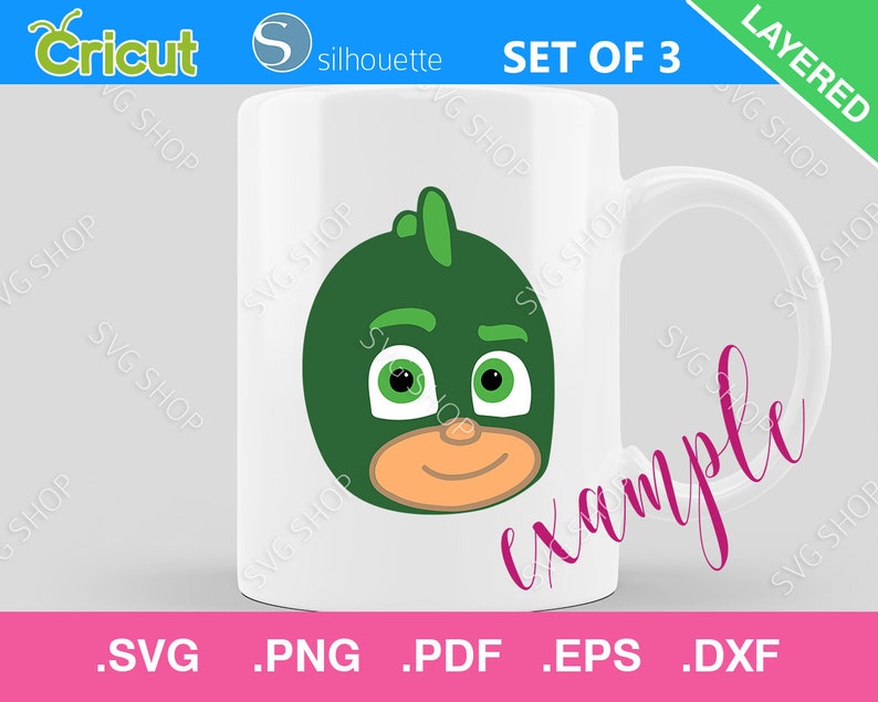Download PJ Masks Set of 3 SVG Catboy Gekko Owlette SVG Pj Masks | Etsy