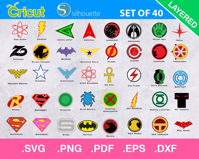 Download Super Hero 91 SVG Bundle Marvel and DC Super Hero Logo and ...