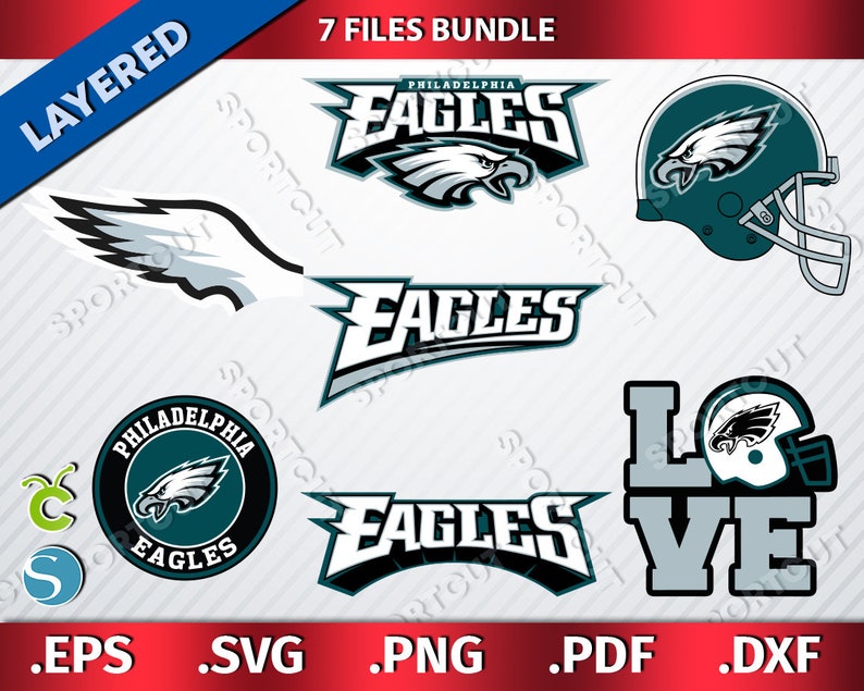 Philadelphia Eagles 14 SVG Bundle Philadelphia Eagles PNG Football for Cutting Machine