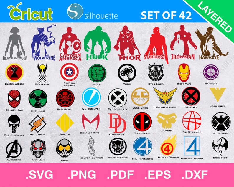 Download Super Hero 91 SVG Bundle Marvel and DC Super Hero Logo and | Etsy