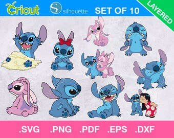 Stitch And Angel Svg Etsy