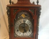 Dutch Bracket Clock. Westminster Chimes. Lunar Dial. John Warmink 20th Century