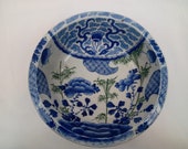 Japanese Imari Blue and White Porcelain Serving Bowl.