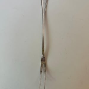 Meat Fork Two Tine. Christofle Silverplate. 8 3/8&quot;. No Monogram