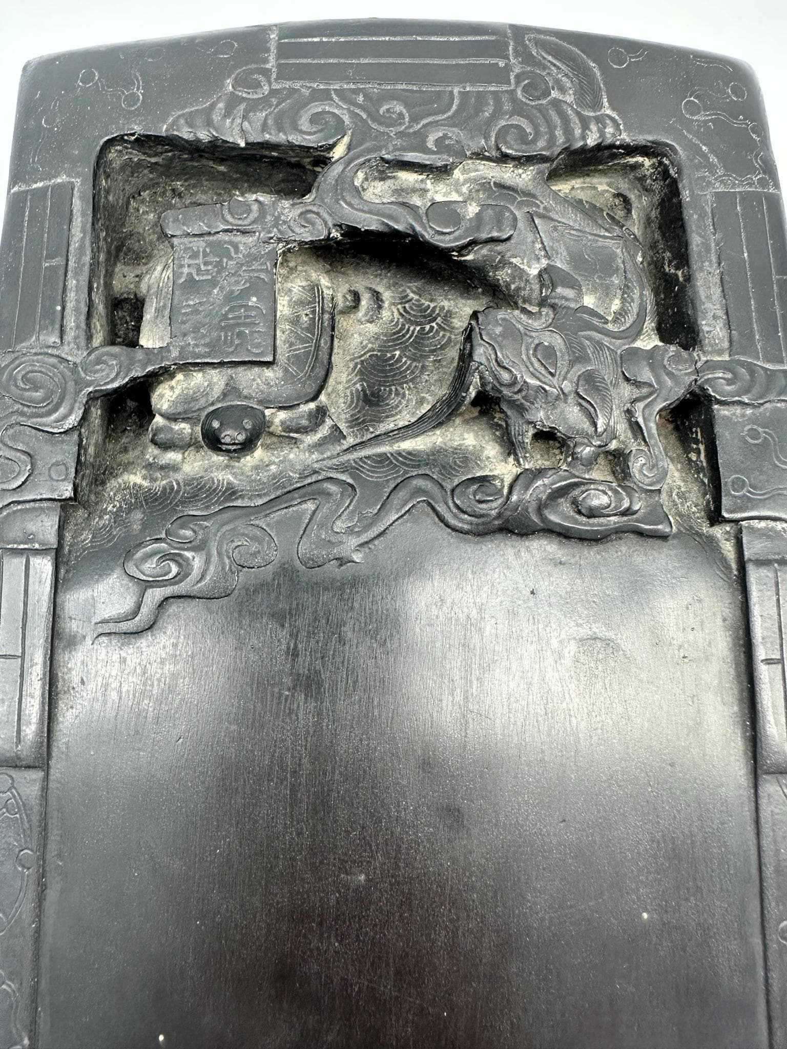 台座付き大型中国硯。19世紀中期。巻物台付き。 - Etsy 日本