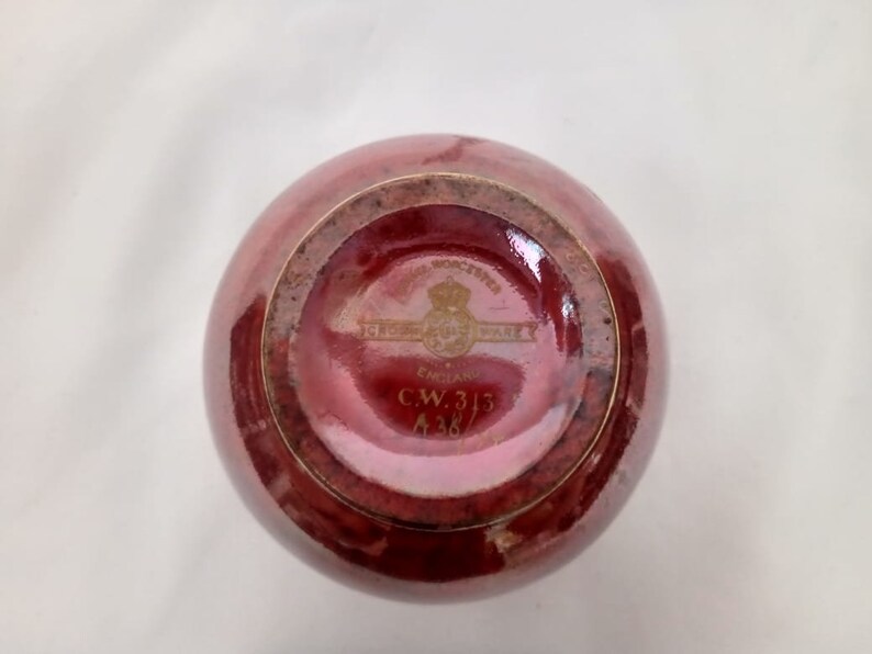 20th Century English Royal Worcester Orange and Red Vase.