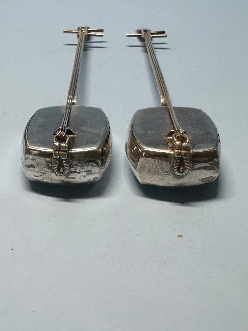 Pair Salt and Pepper Shakers. Japanese 950 Silver. Shamisen Stringed ...