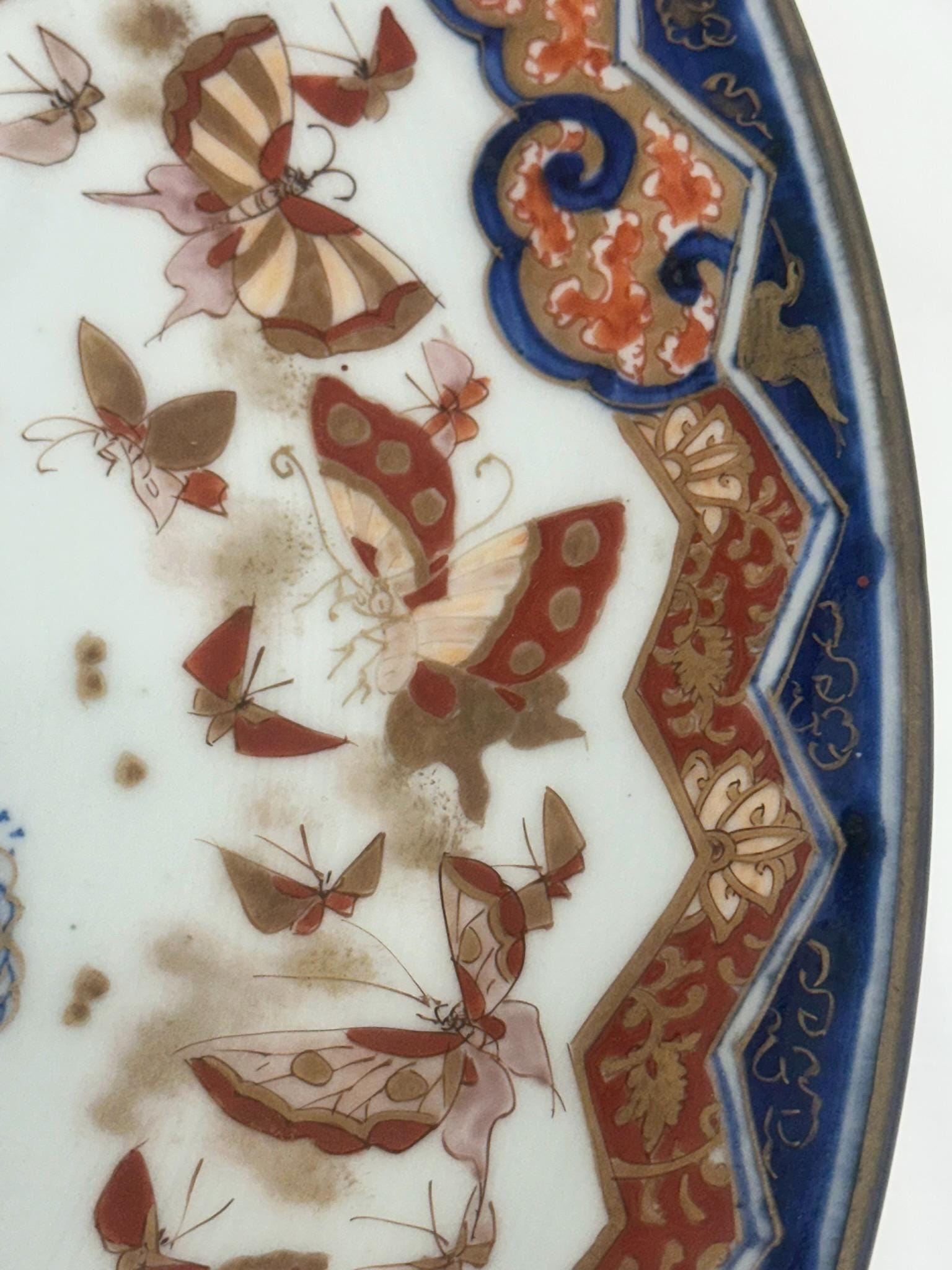 大型の伊万里焼大皿。19世紀後半。直径18インチ。 - Etsy 日本