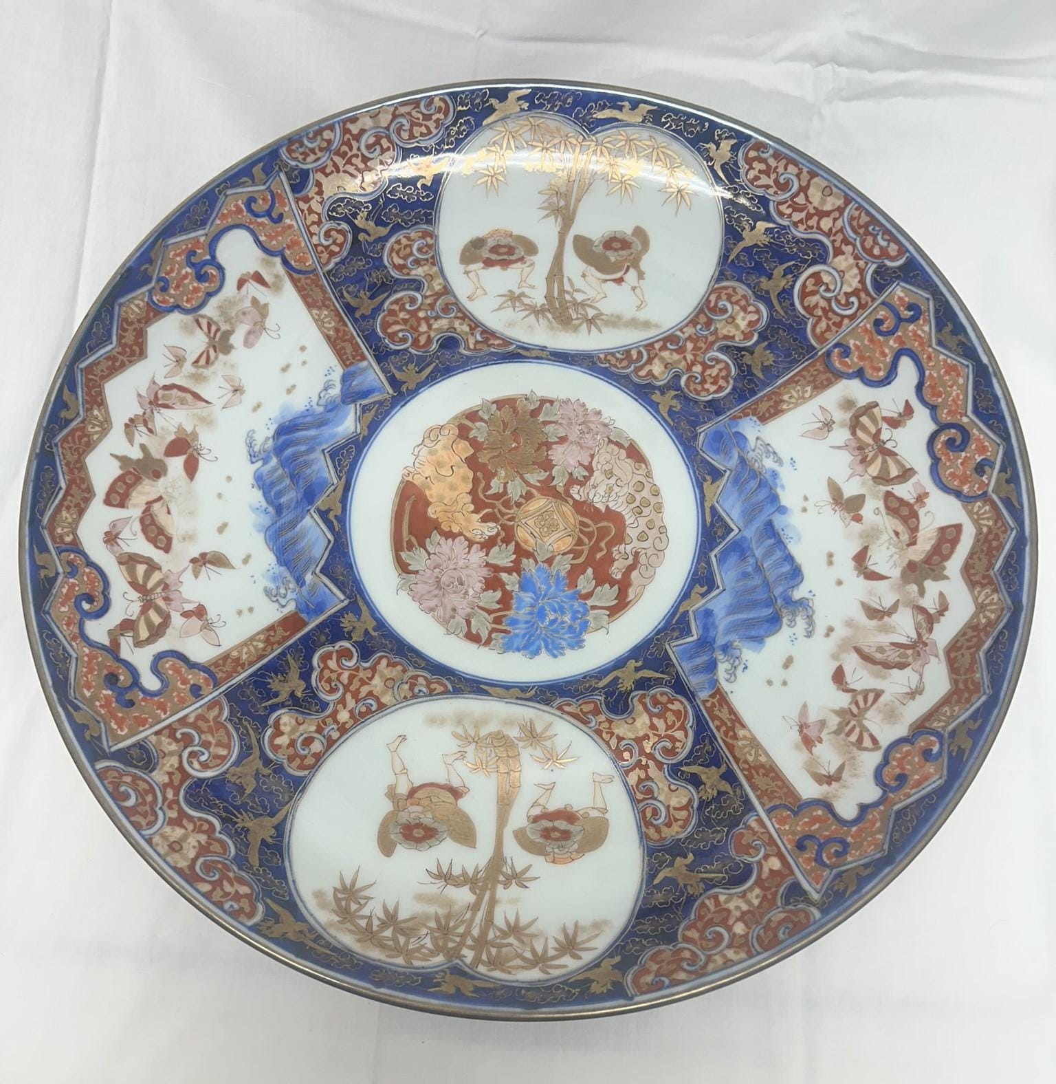 伊万里焼大皿 大型の伊万里焼大皿。19世紀後半。直径18インチ。 - Etsy 日本