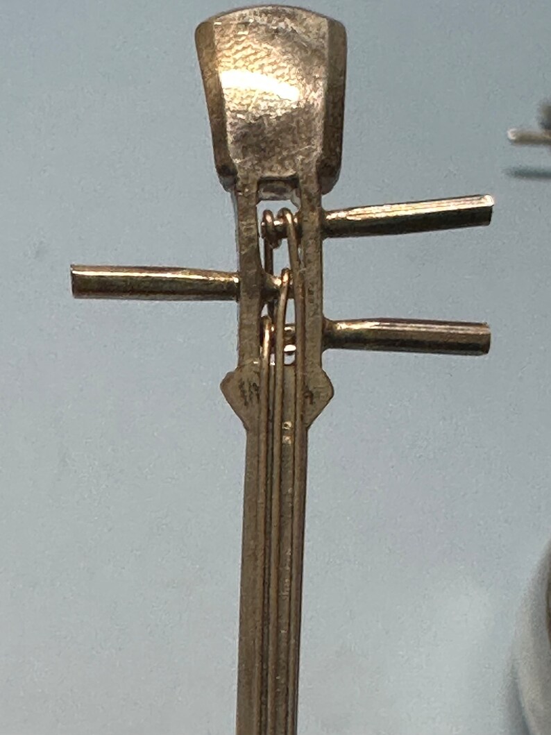 Pair Salt and Pepper Shakers. Japanese 950 Silver. Shamisen Stringed ...