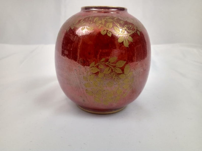 20th Century English Royal Worcester Orange and Red Vase.