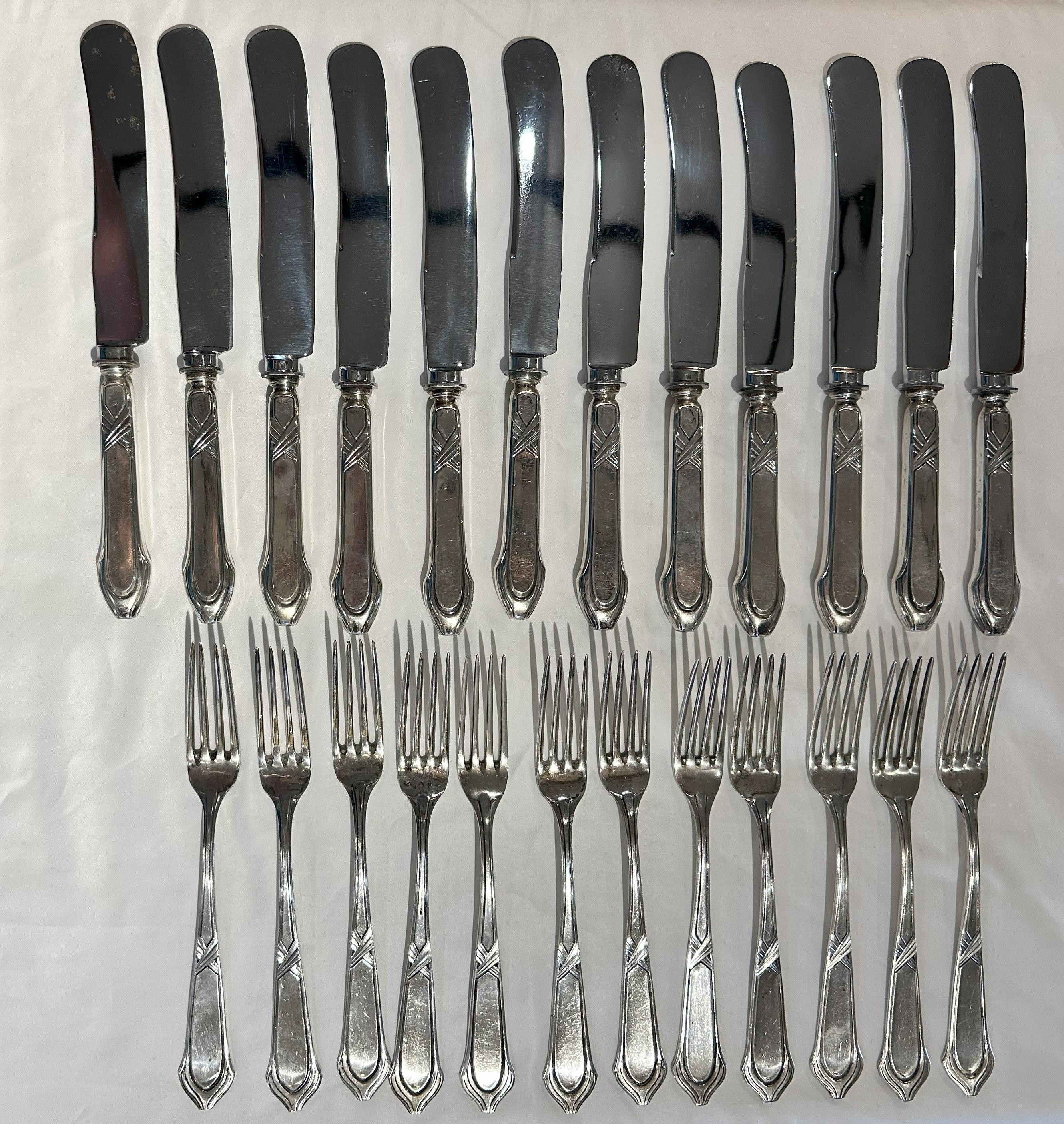 【Bruckmann 90 silverplate】テーブルナイフ　6本セット Bruckmann 90 silverplate】テーブルナイフ 6本セット