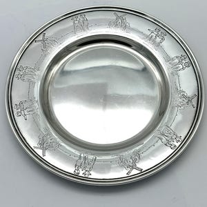Child&#39;s Plate. Gorham Co. Sterling Silver. Dutch Motif. 6 3/8&quot; Diameter