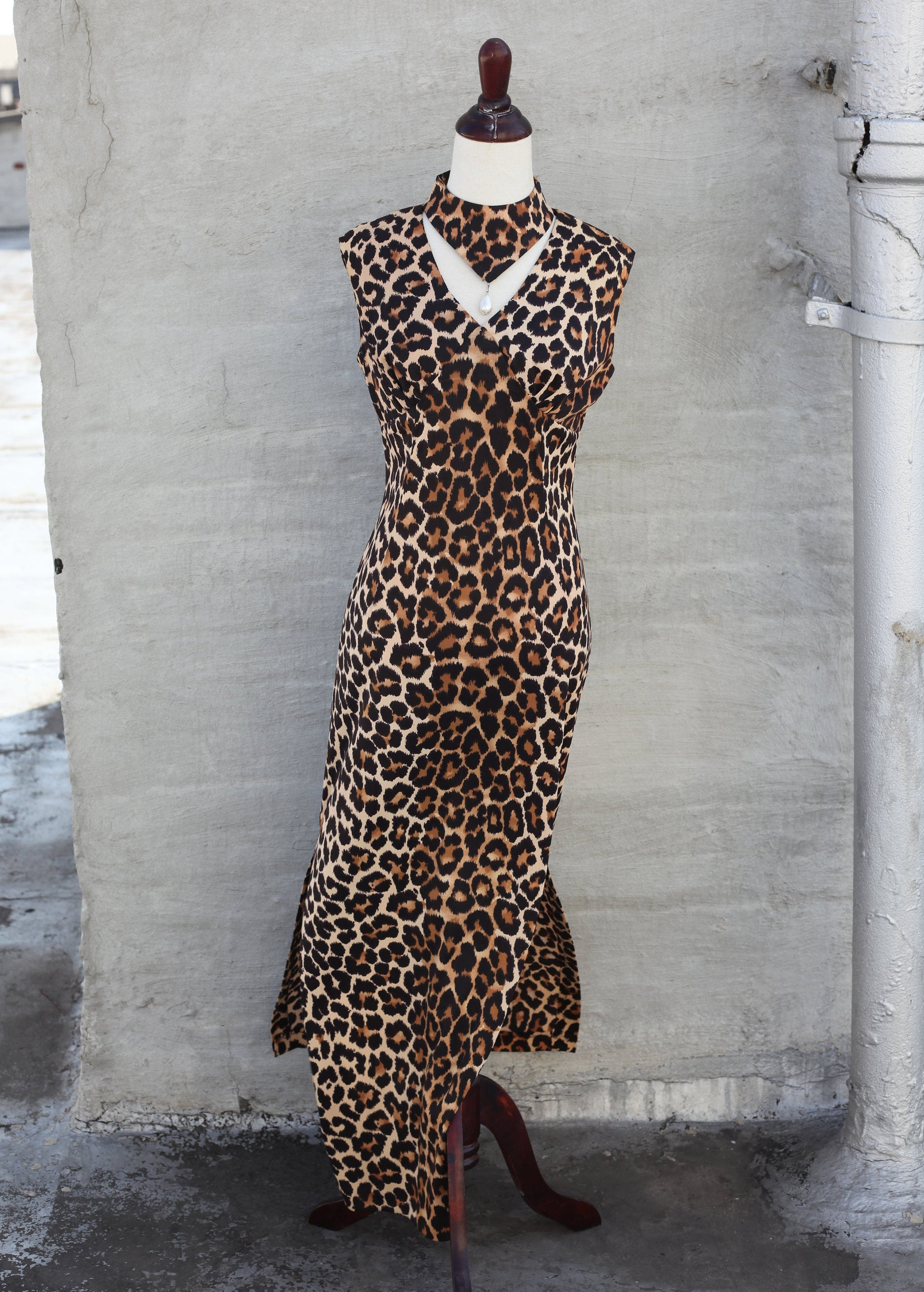 ワンピース 60s 70s vintage leopard maxi dress 60s 70s vintage leopard maxi dress