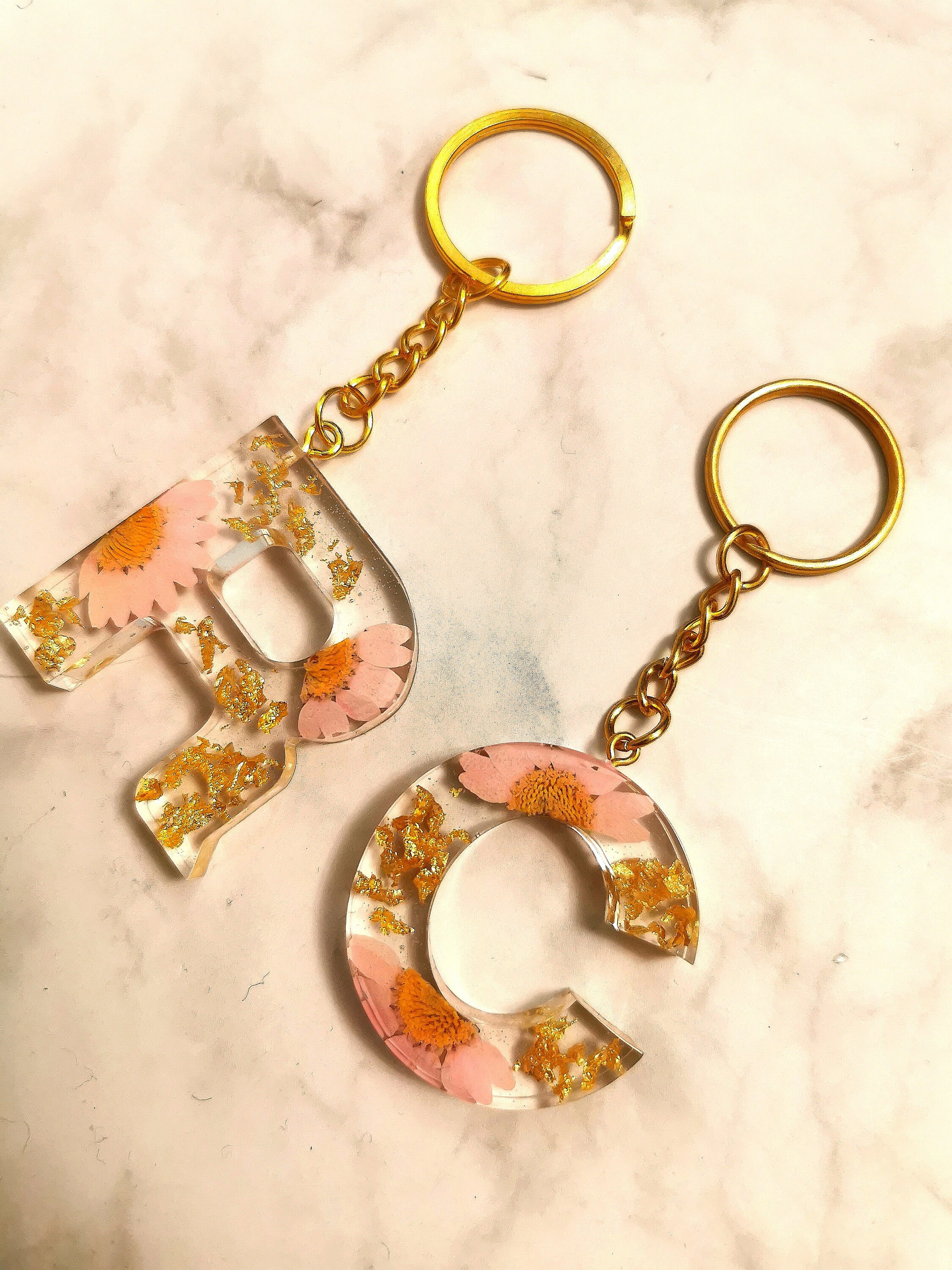 Custom made letter keyring Etsy