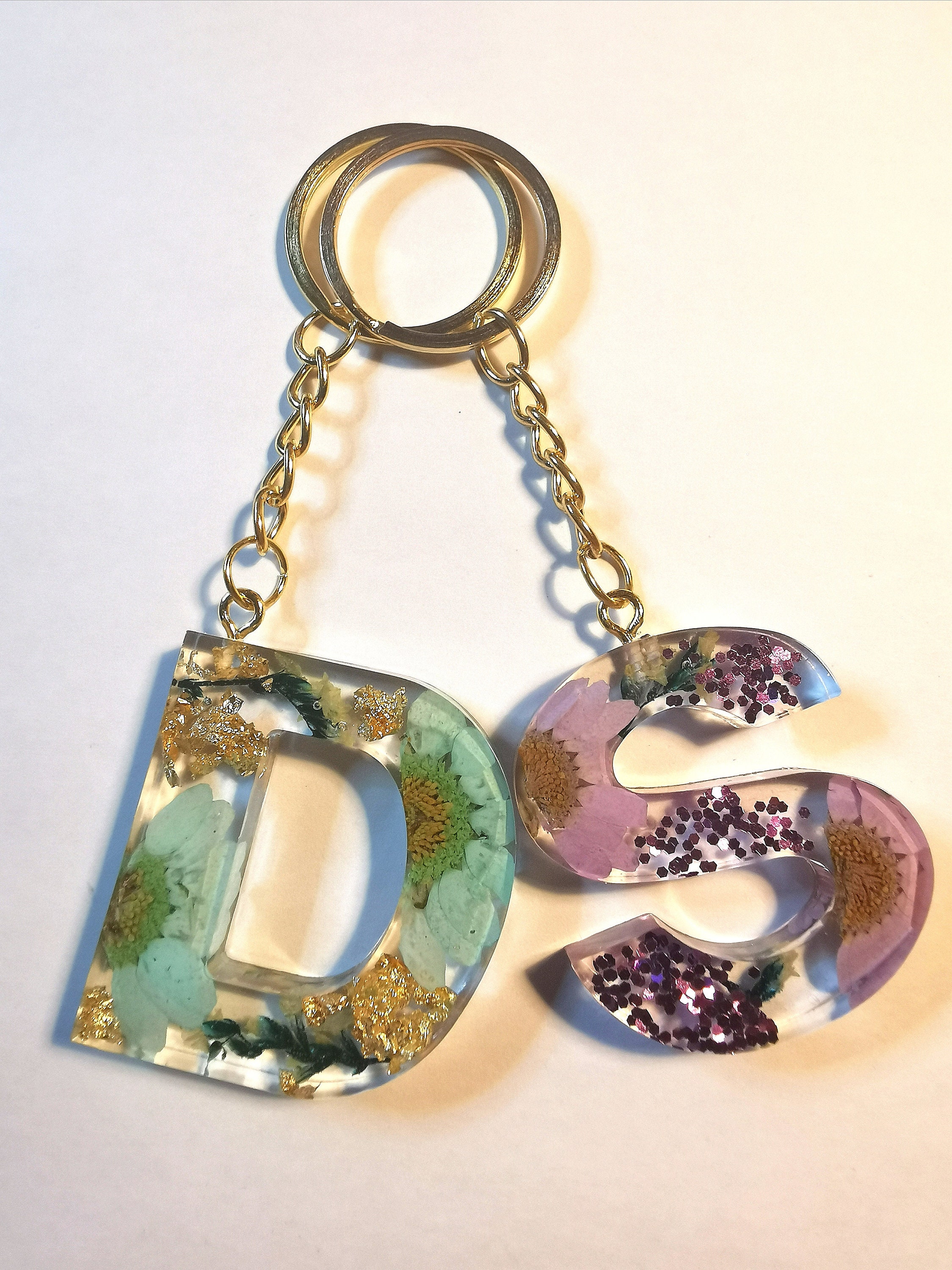 Custom made letter keyring Etsy